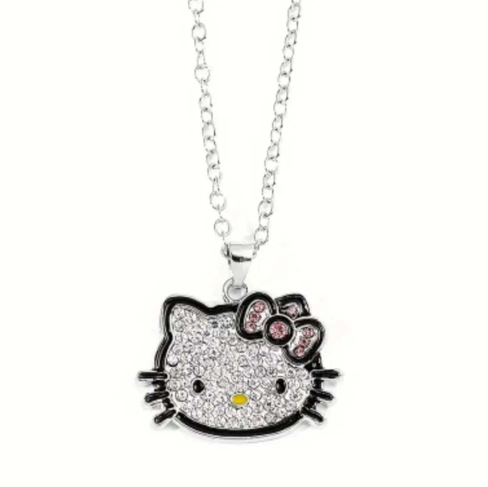 Hello Kitty Crystal Rhinestone Pendant Necklace